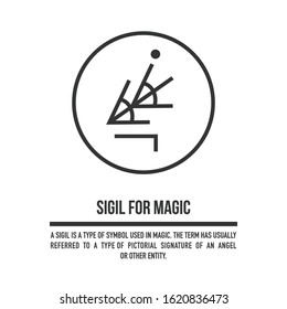 Sigil to make magic manifest quickly. A stylized image of a magic symbol. Can be used in graphic design or tattoo as well as logo. Stock vector.