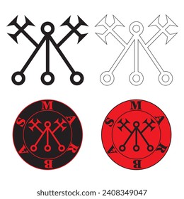 Sigil aus Marmor Vektorgrafik. Goetischer Dämon
