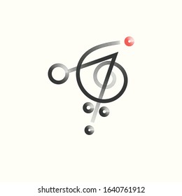 Sigil. Poster. Based on the ancient Chinese art of handwritten images of hieroglyphs. Sacral geometry. Abstract symbol. Use it in tattoo art, logos, badges, icons.