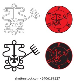 Sigil of Purson Vector Illustration. Goetia Demon
