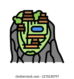 sigiriya on mountain color icon vector. sigiriya on mountain sign. isolated symbol illustration