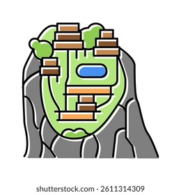 sigiriya on mountain color icon vector. sigiriya on mountain sign. isolated symbol illustration