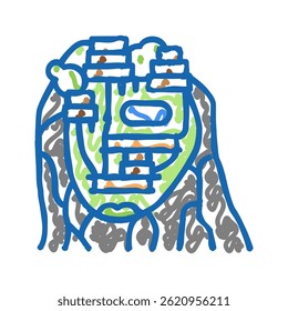 sigiriya on mountain doodle icon sketch vector. sigiriya on mountain sign. isolated symbol illustration