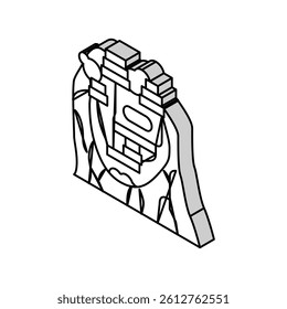 sigiriya on mountain isometric icon vector. sigiriya on mountain sign. isolated symbol illustration