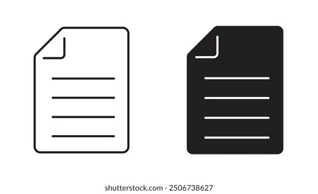 Sigle document outline and fil icon vector illustrator.