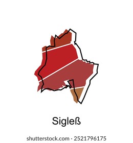 SigleB City Map Vector isolated illustration of simplified administrative, map of Austria Country design template