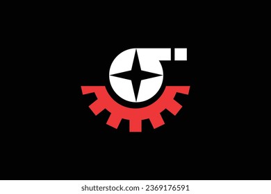 Sigma and gear trendy vector logo design