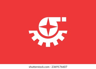 Diseño del logotipo del vector de moda de Sigma y engranajes