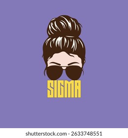 sigma girl t shirt design wearing sunglasses