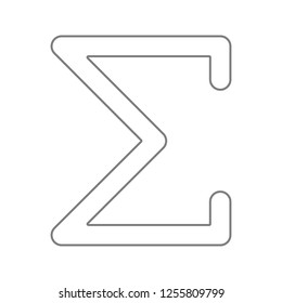 Sigma greek letter icon. Element of cyber security for mobile concept and web apps icon. Thin line icon for website design and development, app development