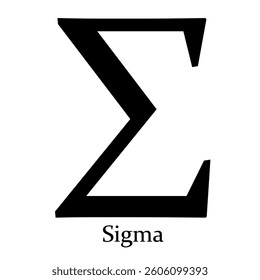 Sigma Greek Symbol Letter vector illustration