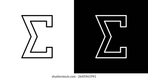 Vector de logotipo de estilo plano Sigma icon. perfecto para diseños de interfaz de usuario