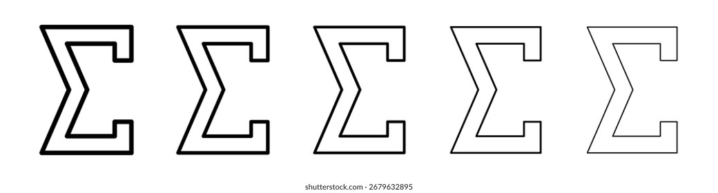 Logotipo del icono de Sigma en colección de líneas de trazo