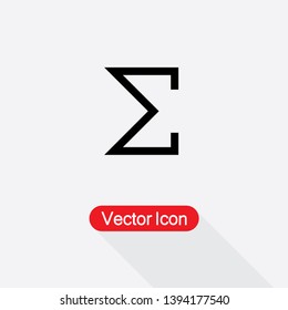 Sigma Icon Vector Illustration In Flat Style Eps10