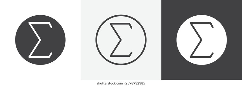 Sigma icons in Thin line black color. flat simple vector symbols illustration.