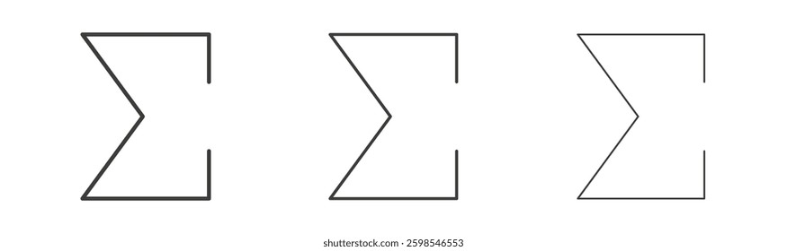 Sigma line icon vector illustration set.
