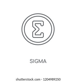 Sigma linear icon. Sigma concept stroke symbol design. Thin graphic elements vector illustration, outline pattern on a white background, eps 10.
