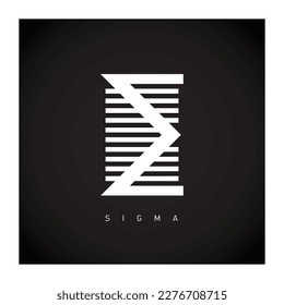 Sigma  - logo with greek letter. Sign, symbol, vector illustration.