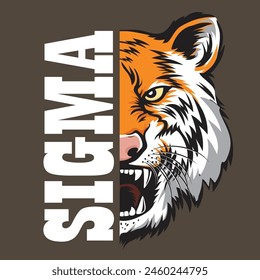 Sigma Male Tiger T-shirt Design