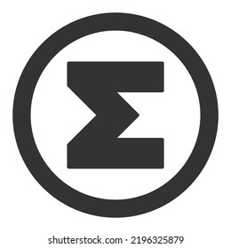 Sigma, sum in a round sign - icon, illustration on white background, glyph style
