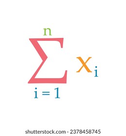 Sigma summation symbol. Math sigma sign vector. Mathematics resources for teachers and students.