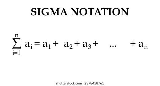 Sigma summation symbol. Math sigma sign vector. Mathematics resources for teachers and students.