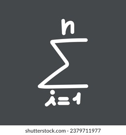 Sigma summation symbol. Math sigma sign vector. Mathematics resources for teachers and students.
