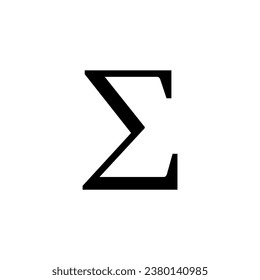 Sigma summation symbol. Math sigma sign vector. Mathematics resources for teachers and students.