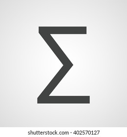 Sigma symbol, latin letter sign vector