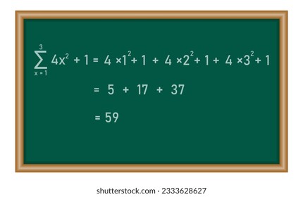 Sigma symbol. summation of integers numbers in mathematics.