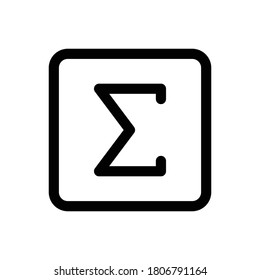 Sigma (Text Edition) icon outline vector. isolated on white background