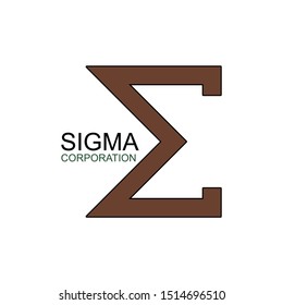 Sigma vector icon isolated white