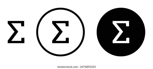 Sigma vector icon symbol in flat style.