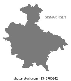 Sigmaringen county map of Baden Wuerttemberg Germany