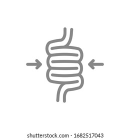 Sigmoid colon volvulus line icon. Diseases internal organ, intestine symbol