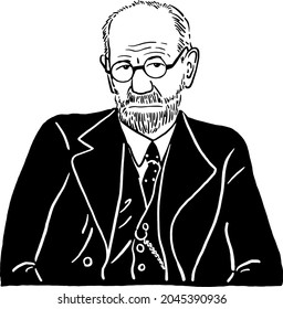 Sigmund Freud Austrian Neurologist Founder Psychoanalysis Stock Vector ...