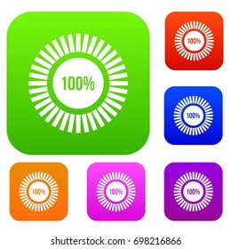 Sign 100 download set icon in different colors isolated vector illustration. Premium collection