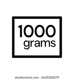 Sign 1000 grams for weight products, vector icon template