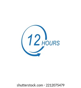 sign of 12 clock arrow hours logo vector icon illustration design