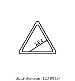 sign of 12% skate icon. Element of traffic signs icon for mobile concept and web apps. Thin line sign of 12% skate icon can be used for web and mobile on white background
