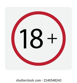 Sign 18 plus. Sign forbidden. Logo, label. Vector illustration. stock image.