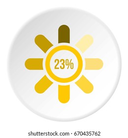 Sign 23 load icon in flat circle isolated vector illustration for web