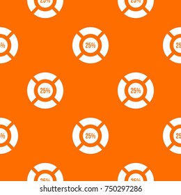 Sign 25 load pattern repeat seamless in orange color for any design. Vector geometric illustration