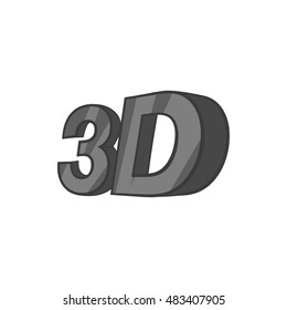 Sign 3d icon in black monochrome style isolated on white background. Badge symbol vector illustration
