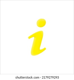 i sign 3d icon isolated on white background.