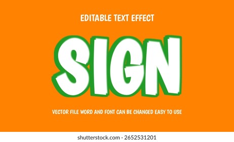 Sign 3d text effect editable effect, Simple text effect, 3d editable text style effect