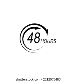 sign of 48 clock arrow hours logo vector icon illustration design