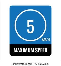 signo 5 kmh Isolated Road Maximum Speed limit icono en la ilustración del vector de fondo blanco.