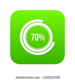 Sign 70 load icon digital green for any design isolated on white vector illustration