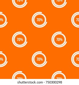 Sign 70 load pattern repeat seamless in orange color for any design. Vector geometric illustration